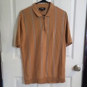 Express Tan Zippered Polo